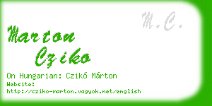 marton cziko business card